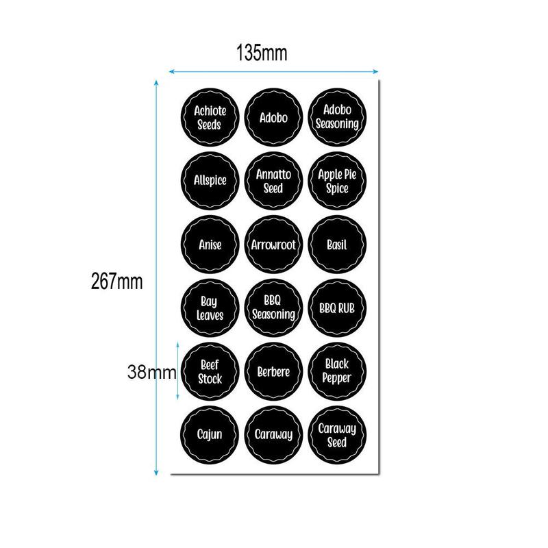 8 Sheets/Set 144 Stickers Kitchen Spice Label For Food Bottle Chalkboard Stickers Storage Container Room Label P8R7