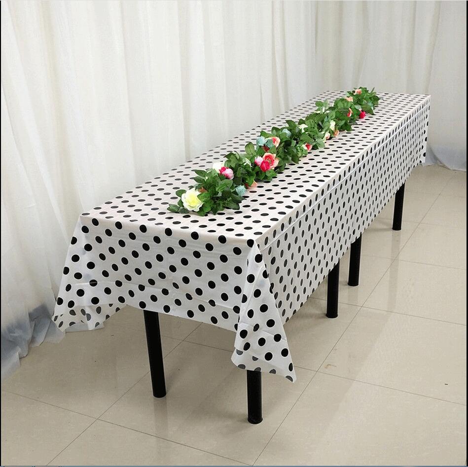 Vegen Schoon Party Tafelkleed Decoratie Grote Rechthoek Plastic Tafel Dekken Doek: WHITE