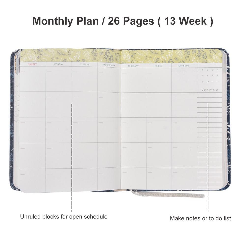 Linda agenda Floral libro diario cuaderno planificador semanal flor diario escuela Oficina papelería suministros
