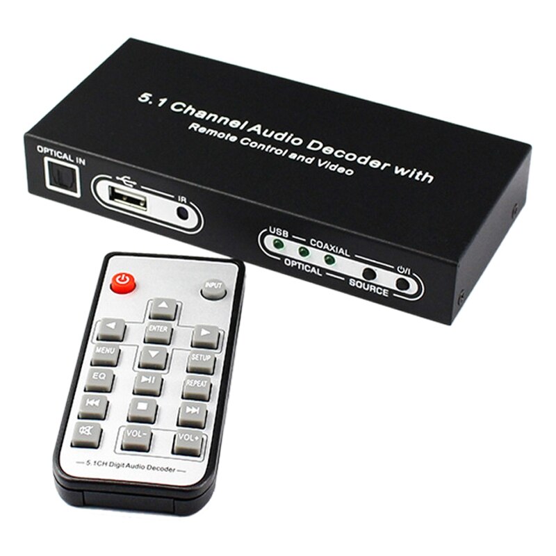 o Decoder USB Optical Fiber Converter Digital to Analog Digital Optical 5.1 Decoder Supports Remote Wake-Up(EU Plug): Default Title