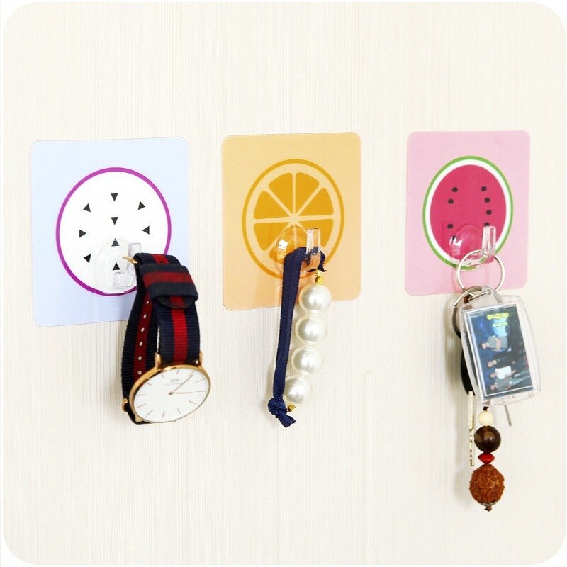 Fruit van de spijker niet-sporen sterke viscose deurhaak keuken badkamer muur multifunctionele lijm haak