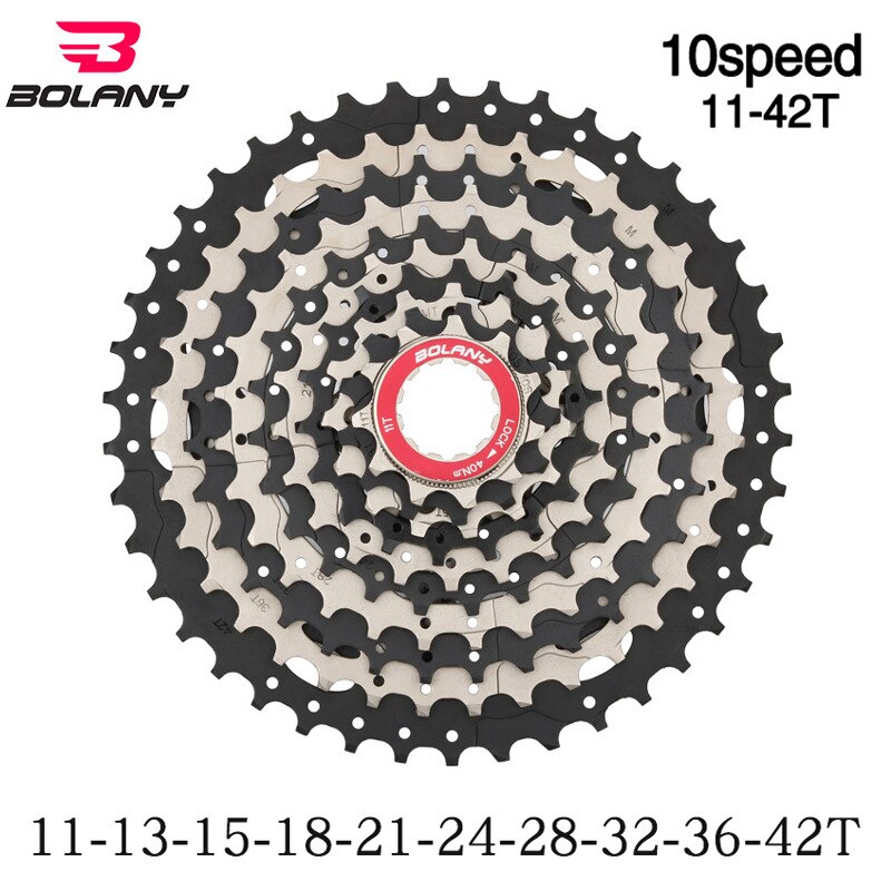 Bolany 10 speed cassette MTB 10V 11-42T mountain bike freewheel Wide Ratio ultralight 500g bicycle flywheel cog 42T two color