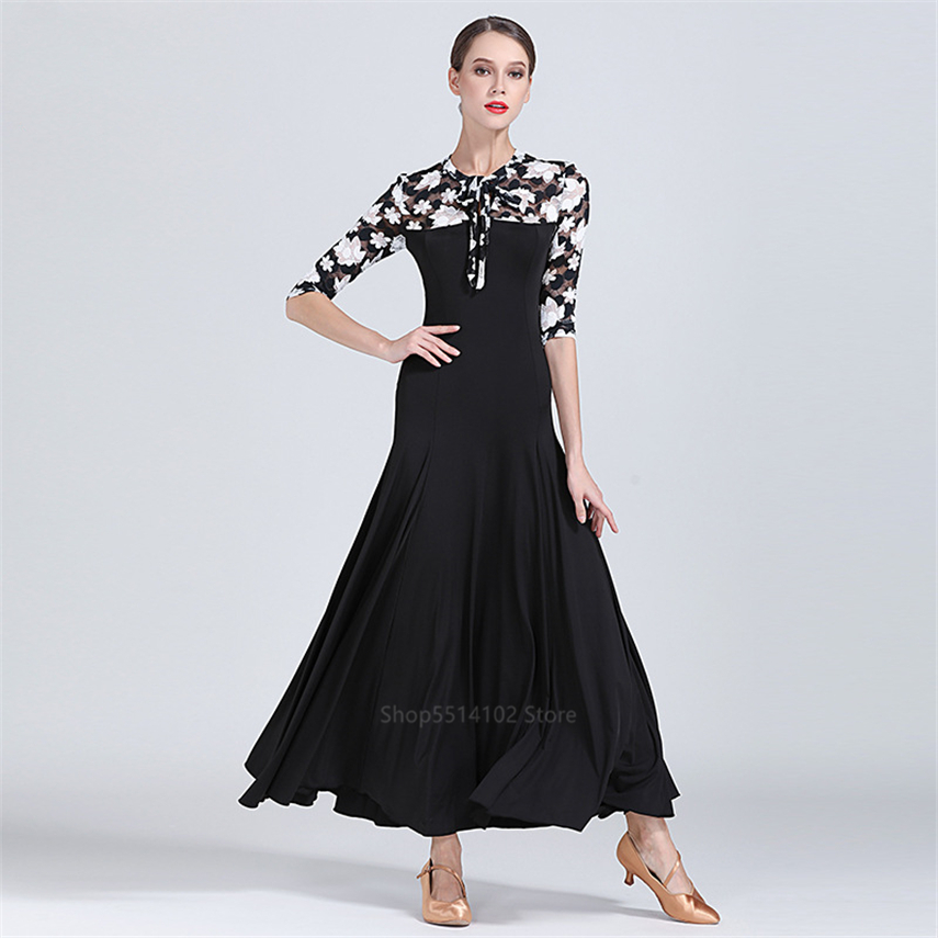 frauen Spanisch Flamenco Kleid Für Dame Zigeuner tanzen Felsen Kostüm Spitze Ahorn Blatt Stiching Große FlüGel Schwarz Leistung Vestido