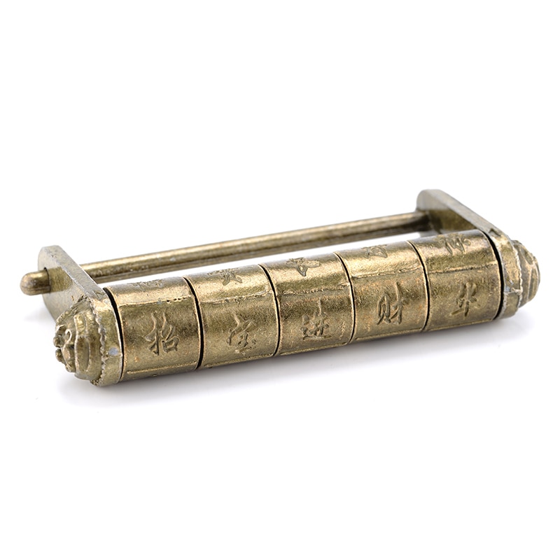Naierdi Antiek Brons Retro Combinatie Lock 5 Brief Zinklegering Wachtwoord Slot Sieraden Hangslot Voor Houten Koffer Lade