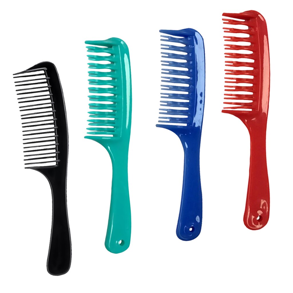 4x Nat Krullend Haircutting Dubbele Rijen Tanden Detangler Kam Kappers Borstel