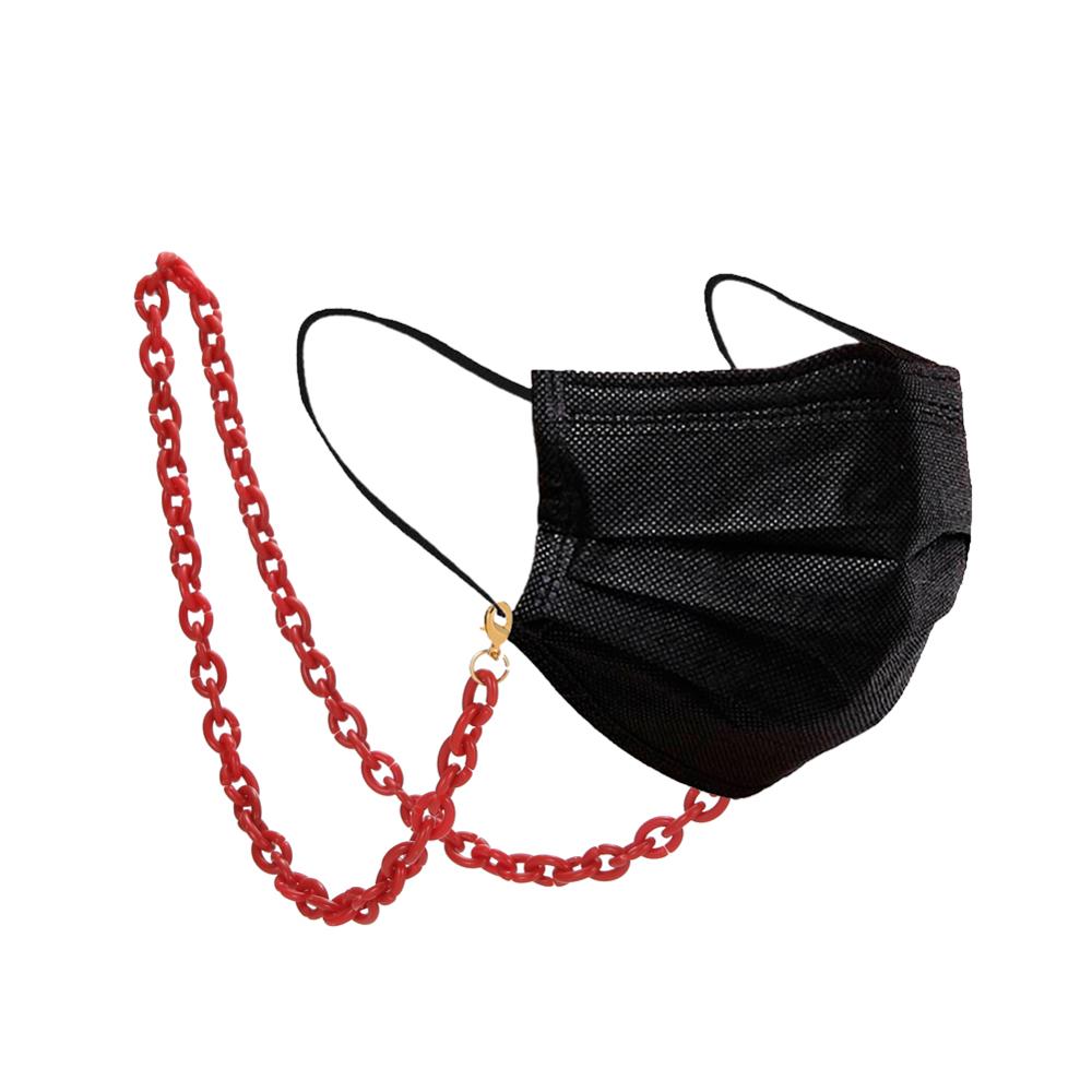 Teamer Cadena de soporte para mascarillas faciales para mujer, collar decorativo de que sujeta tu máscara alrededor de tu cuello, cadena de gafas acrílicas: red