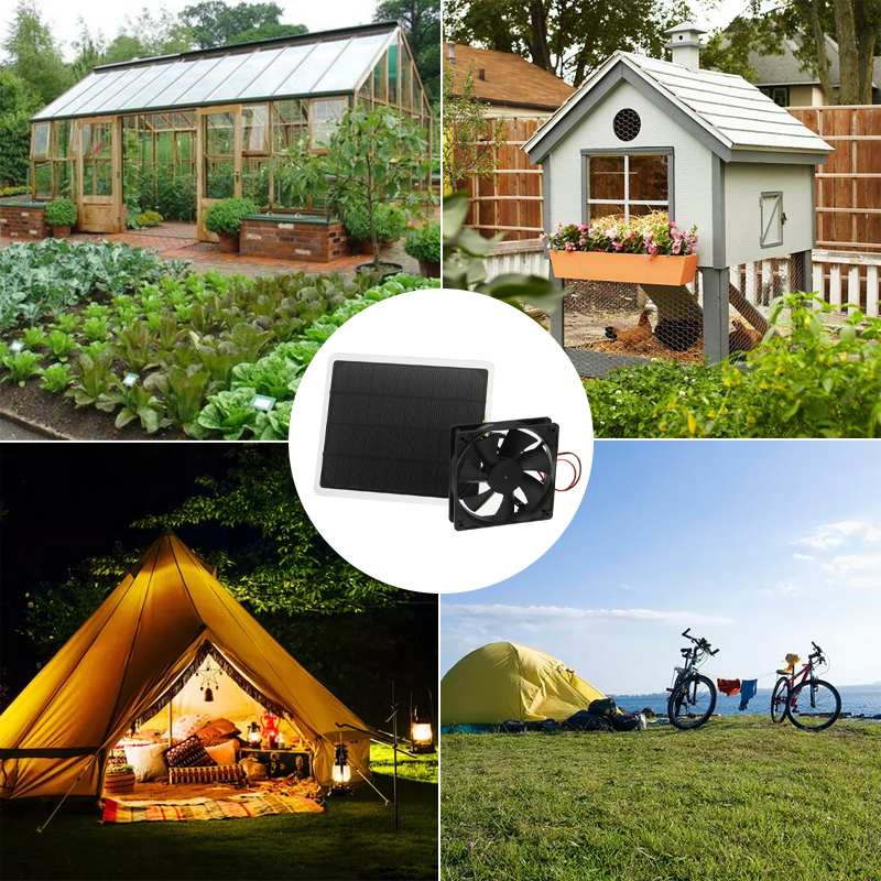 50W 12V Zonnepaneel Aangedreven Ventilator 6 Inch Mini Ventilator Zonne-Ventilator Voor Hond Kip Huis Kas rv Auto Ventilator Lader
