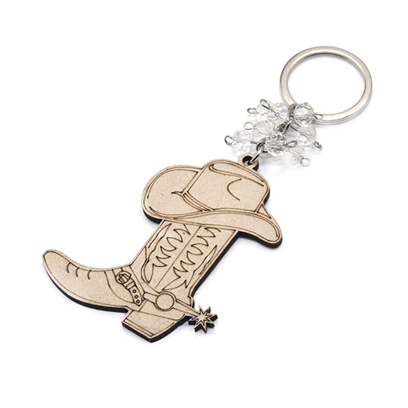 Key Ring Round Hang Hoop Angel Boys Girls Love Holy Grail Cross Wooden Pendants Keychain DIY Wedding Decorations Accessories