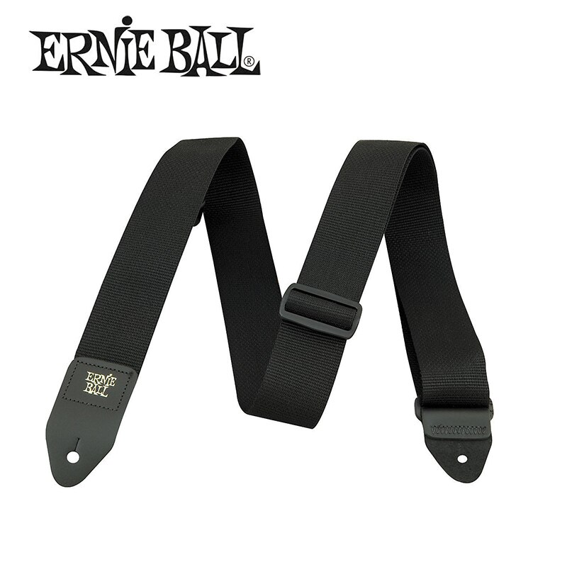 Ernie ball polypro gitaarband met leren uiteinden, comfortabele gitaarband voor akoestische, folk-, elektrische gitaar en basgitaar.