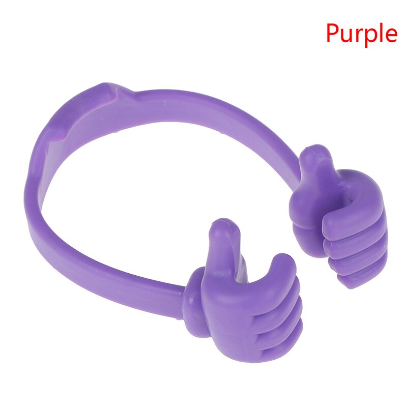 Universal Adjustable Plastic Thumbs Modeling Mobile phone Holder Personality Phone Stand Bracket Holder: Purple