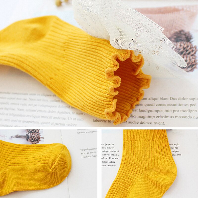 Nette Spitze Bogen Baby Mädchen Socken Krone Gestrickte freundlicher freundlicher Socken Herbst Winter Säuglings Kleinkind Boden Socken