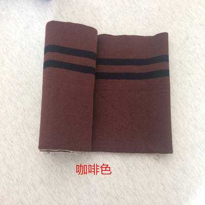 Puños a rayas de algodón, 15x95CM, 670gsm, tejido de punto elástico a rayas para escote, chaqueta de invierno, accesorios de ropa: BrownDoubleBlack