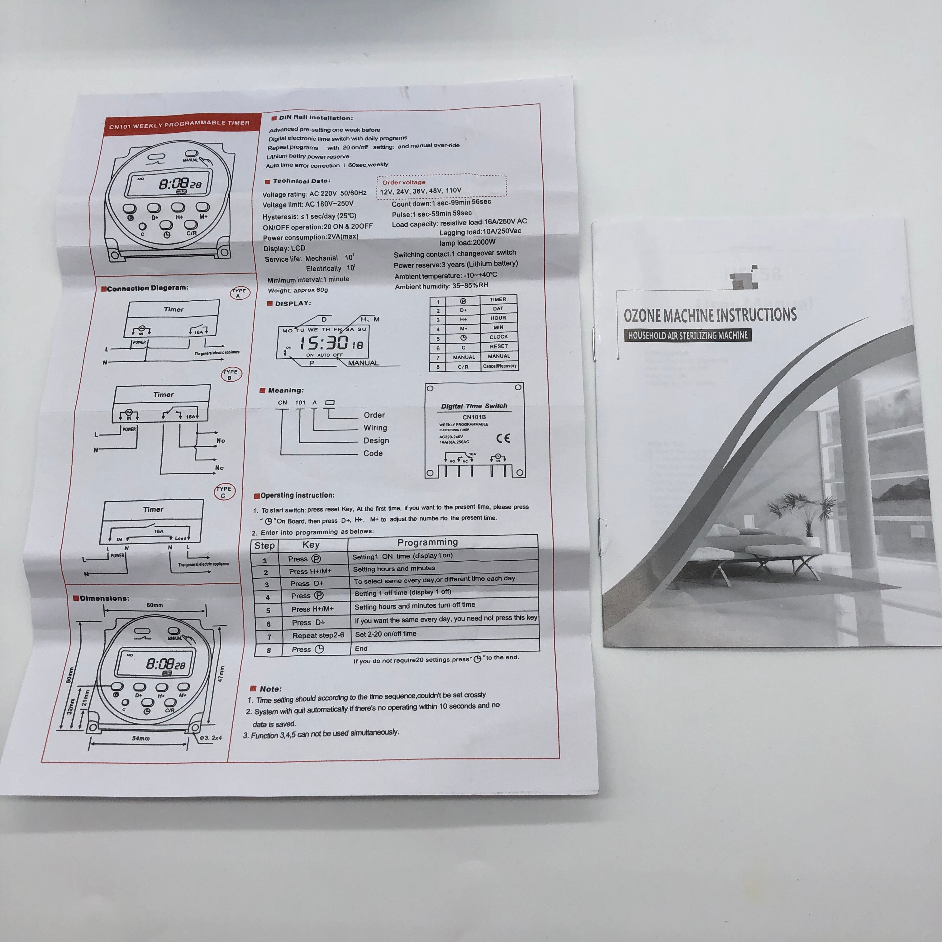48g Ozone Generator Timer Control With Displa Ozone Air Purifier Air cleaner Disinfection Sterilization Cleaning Formaldehyde