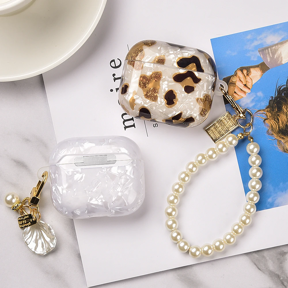 Pour Airpods Pro 2 étui de luxe perle pendentif sans fil casque couverture pour Apple Airpods 3 Pro USB C 2ème 3ème génération coque en TPU