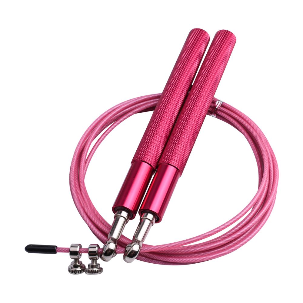 Cuerda de salto de velocidad para hombre y mujer, cuerdas ajustables para Fitness, entrenamiento de boxeo, MMA, Crossfit, equipo de gimnasio para el hogar, Unisex: Rose Red