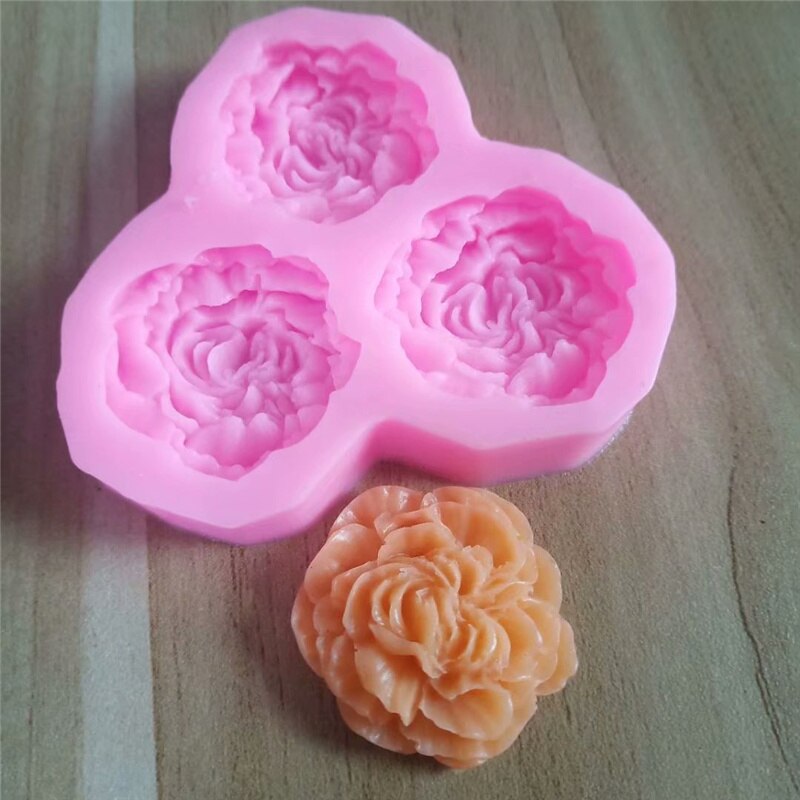Pioen Bloem Siliconen Mallen Bruiloft Cupcake Topper Fondant Cake Decorating Gereedschap Soap Hars Klei Chocolade Gumpaste Mallen