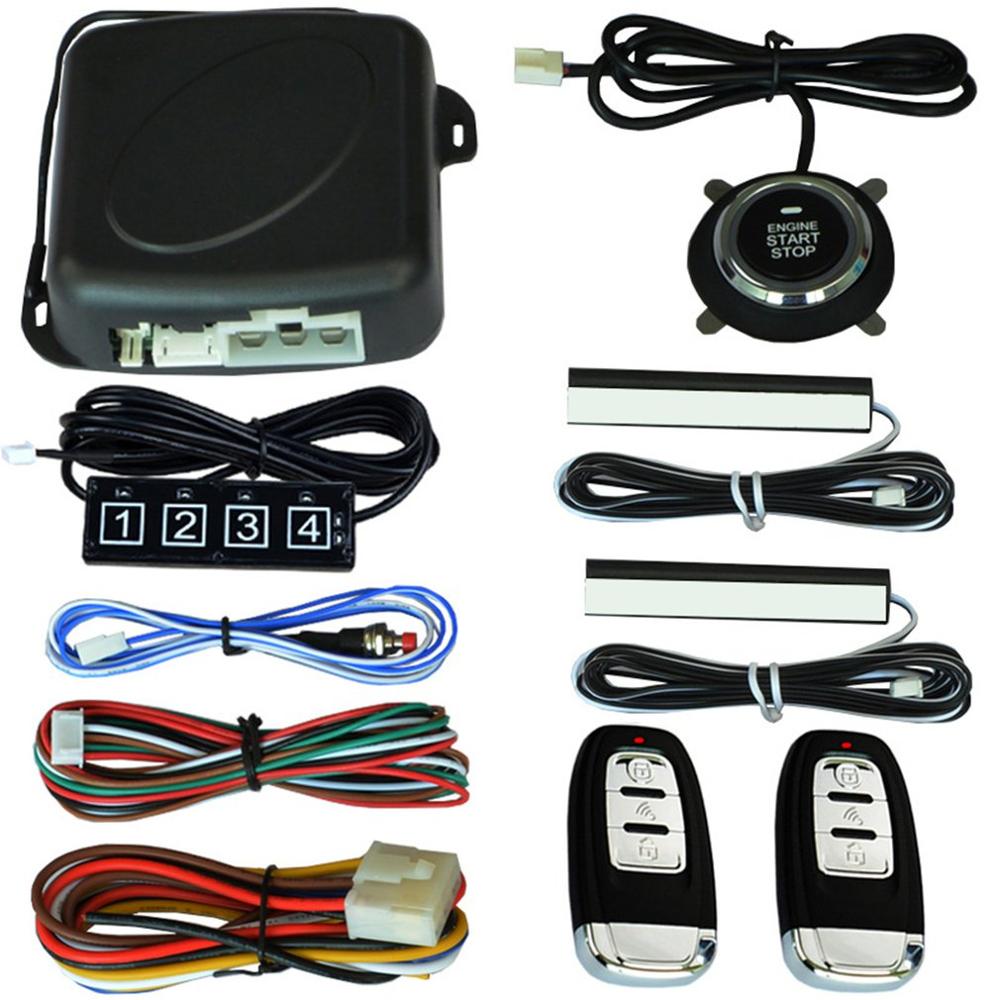 10 stuks auto start-stop motorsysteem met toetsenbord pke keyless entry motor alarmsysteem set wachtwoord open/sluit deur