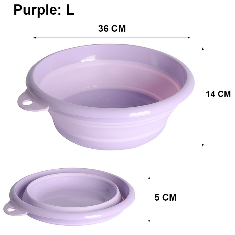 Seau pliable Portable et , bassin pliable pour voyage en plein air pêche Camping, seau de lavage de voiture, 4 tailles: Purple L