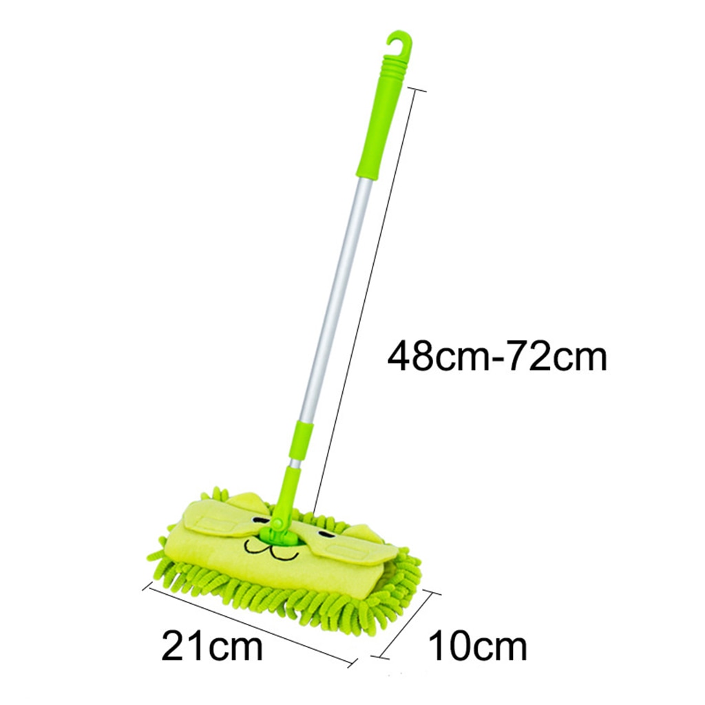 Clean Sweeping Mop Mini Microfiber Chenille Flat Dust Mop for Kids Children Role Play Toy, Detachable, 360 Degree Rotation