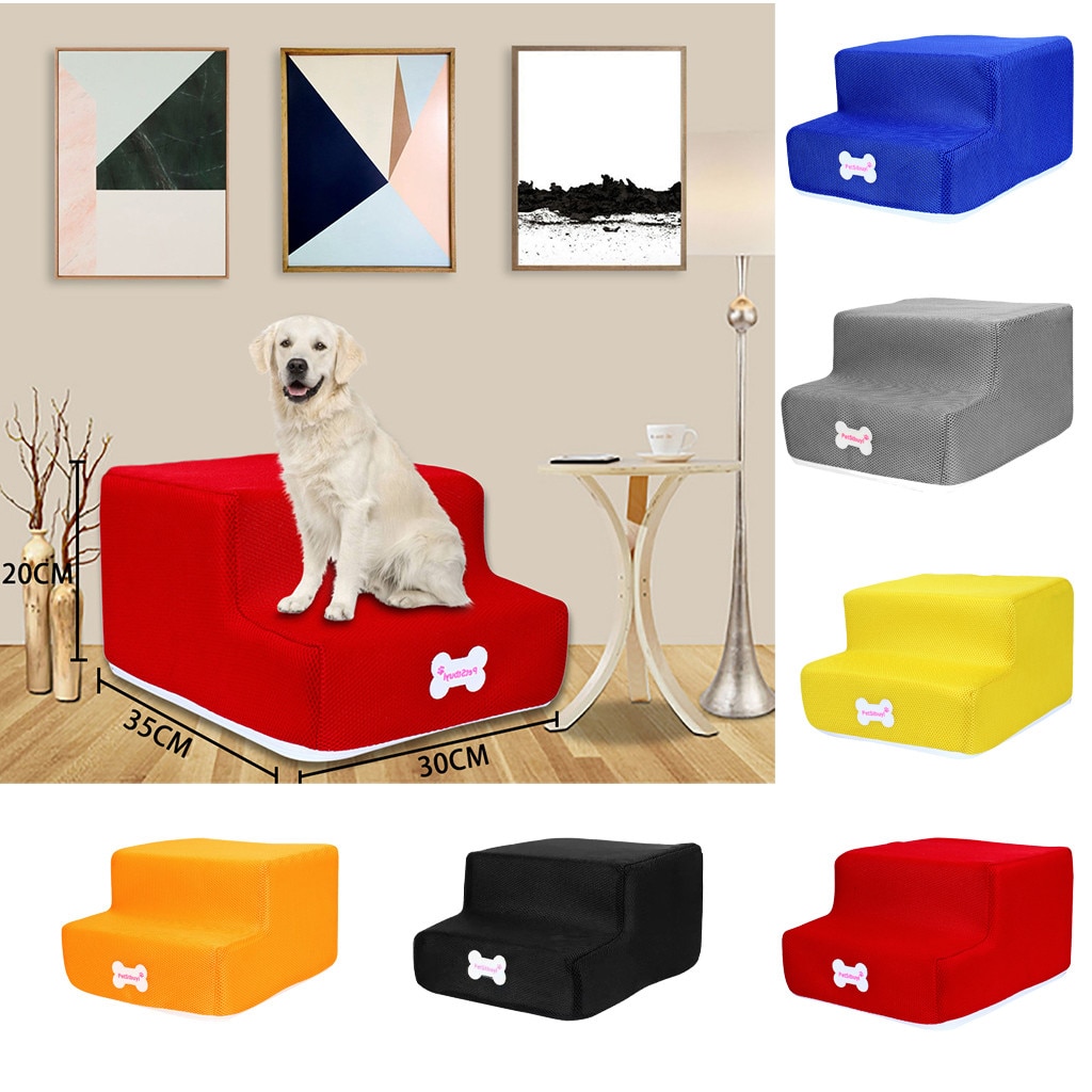 Breathable Mesh Foldable Pet Stairs Detachable Pet Bed Cat Dog Ramp 3 Steps Puppy Dog Non-slip 2 Steps Pet Stairs Dog Access