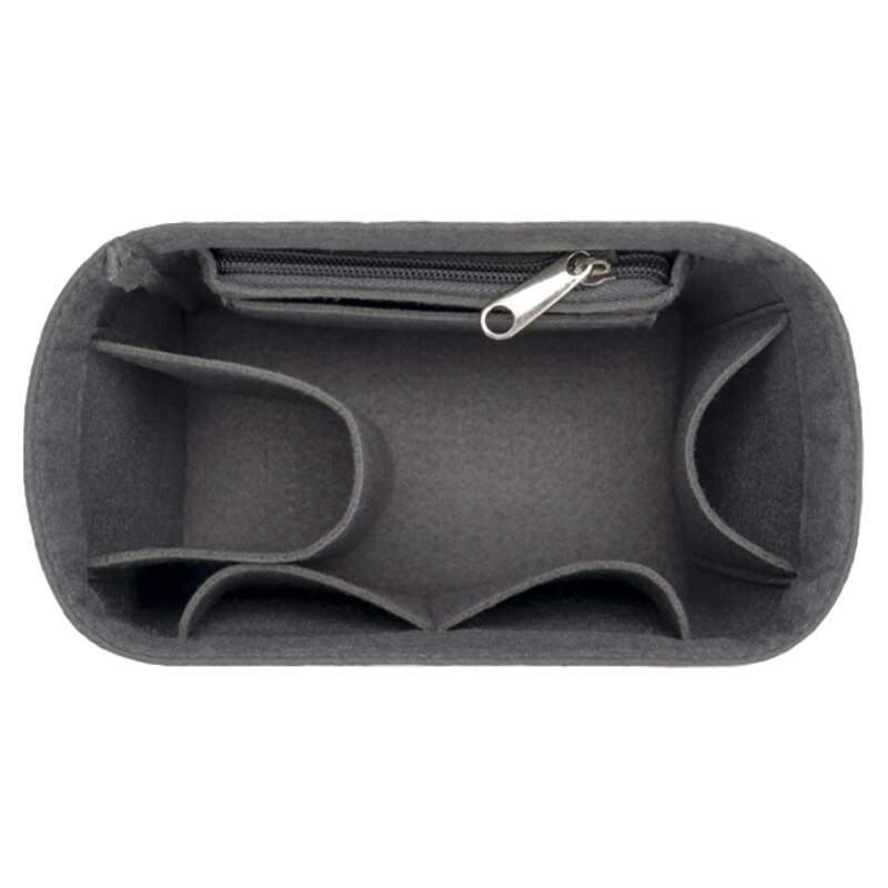 Fits For Sangle Bucket Girl Toiletry Storage Bags Felt Makeup Bag Organizer Insert Bag Organizer Insert Travel Cosmetic Bag: grayfor  M
