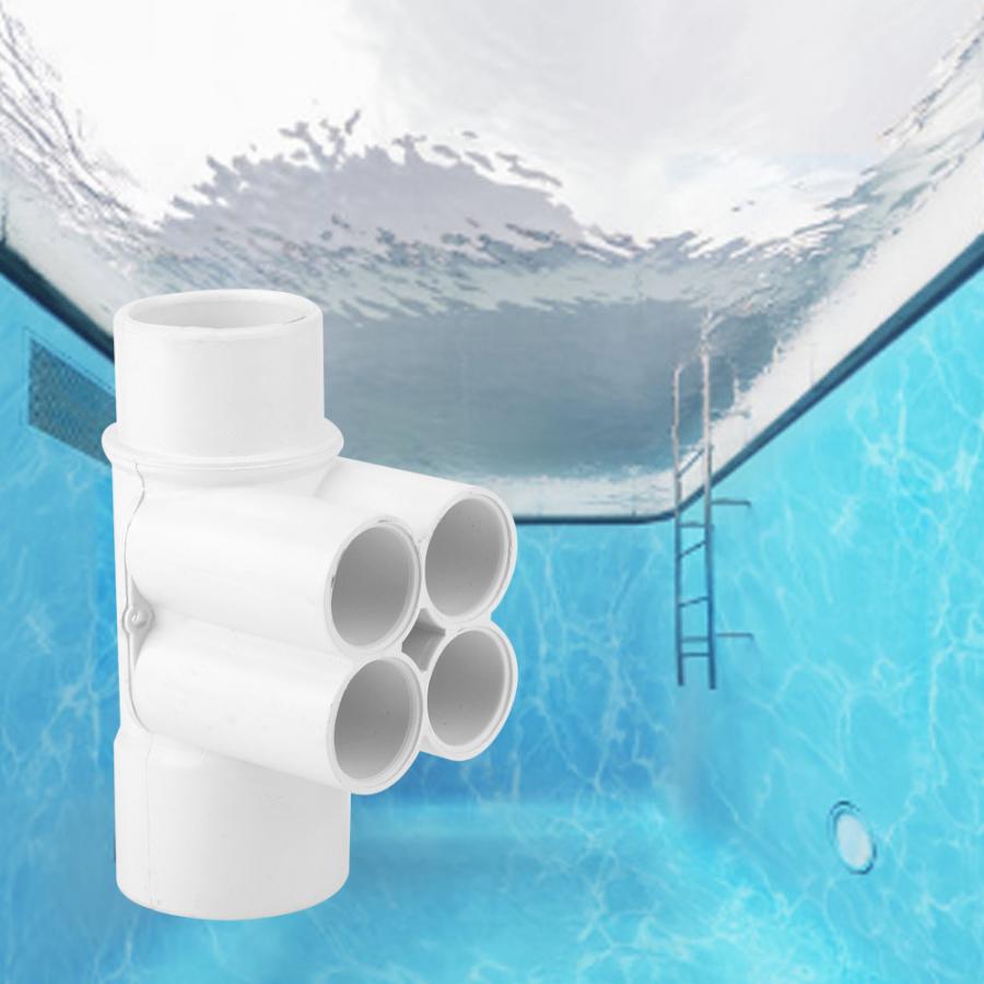 Pool Water Manifold 1.5in 3/4in 4 Port PVC Swimming Pool Plumbing Manifold Water Separator Spa Accessories