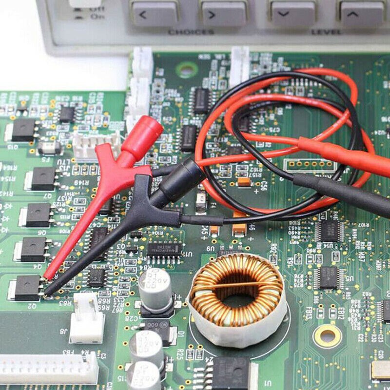 2pcs/set Mini Analyzer Grabber Test Probe SMD IC Test Hook Clip Jumper Probe Logic Analyzer Testing Accessories Red/Black#9