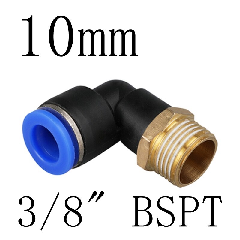 4mm 6mm 8mm 10mm Tube To 1/8" 1/4" 3/8" 1/2" BSP Male Thread Elbow One Touch Air Pneumatic Pipe Fitting Quick Connector: PL10-03
