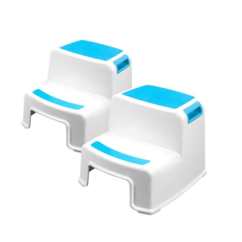 2 Pack deux étapes enfants étape tabourets enfant en bas âge étapes de sécurité pour salle de bain cuisine et toilette pot formation pieds antidérapants: Default Title
