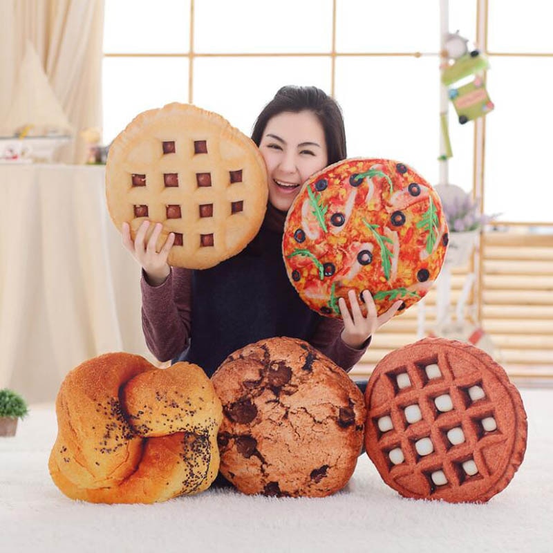 3D Simulatie Hamburger Stoel Kussen Achterbank Siësta Kussen Grappige Boter Biscuit Brood Knuffel