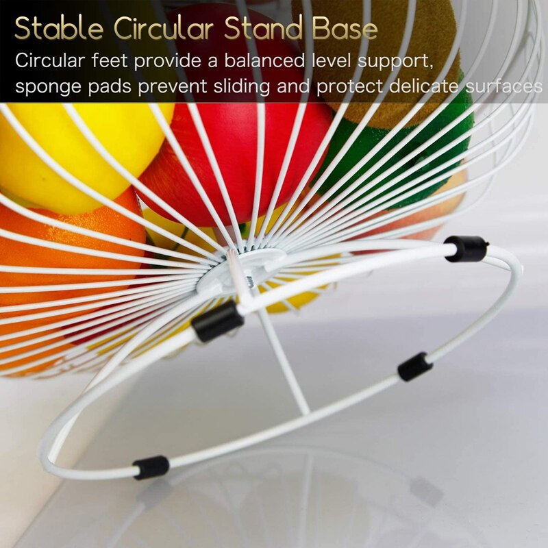 3-Tier Wire Fruit Basket Stand Modern Fruit Basket for Kitchen Countertop Fruit Basket Holder, Tiered Fruit Stand