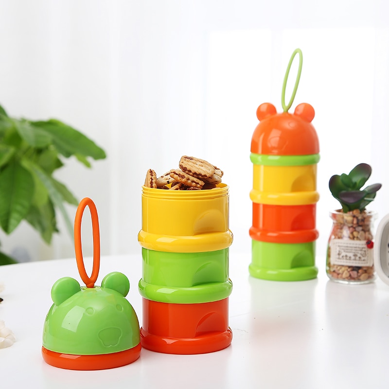Safe Formula Dispenser Rushed Baby Food Container Doseur Lait Candy Fruit Food Storage Cartoon Milk Powder Box Snack Cup Frog