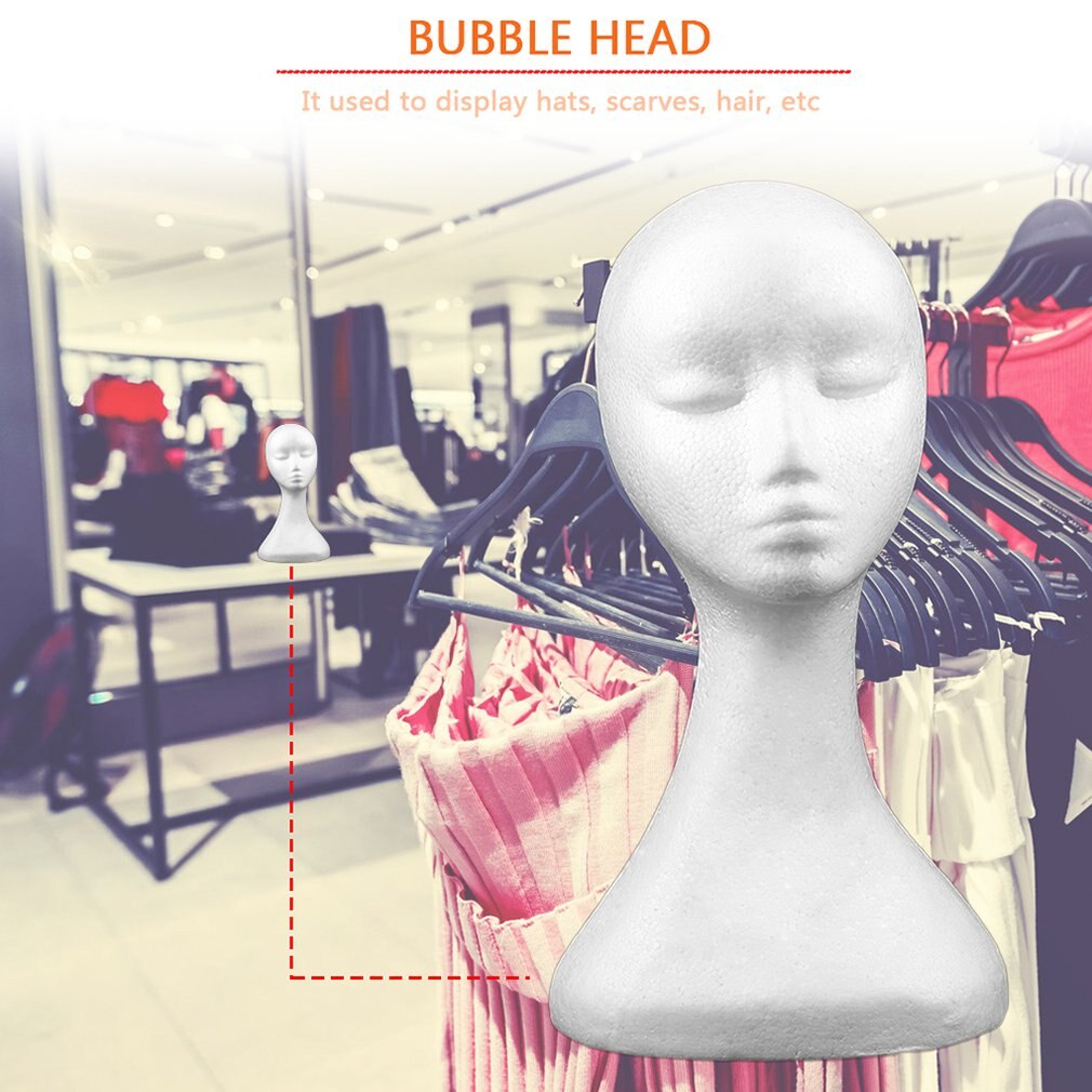 Nyttig lang type kvinder kvindelig mannequin hoved model boble paryk hat briller smykker display mannequin hoved uden ører