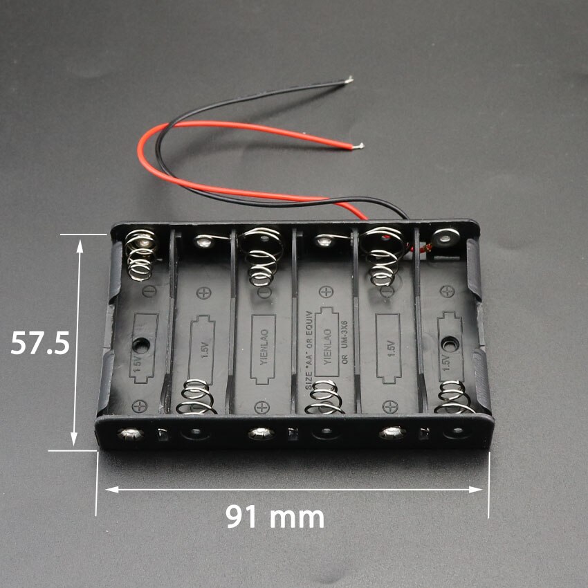 Aa batterikasse kortholder med ledningsledninger side om side batterikasse tilslutning lodde til diy elektronisk legetøj 1-6 stk aa batterie: H