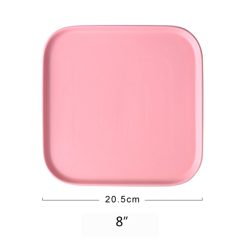 （8 Inch）Ceramic Sushi dish Square Steak Tray Nordic cutlery Baking Tray Plates For Food Fruit Salad Pasta: N