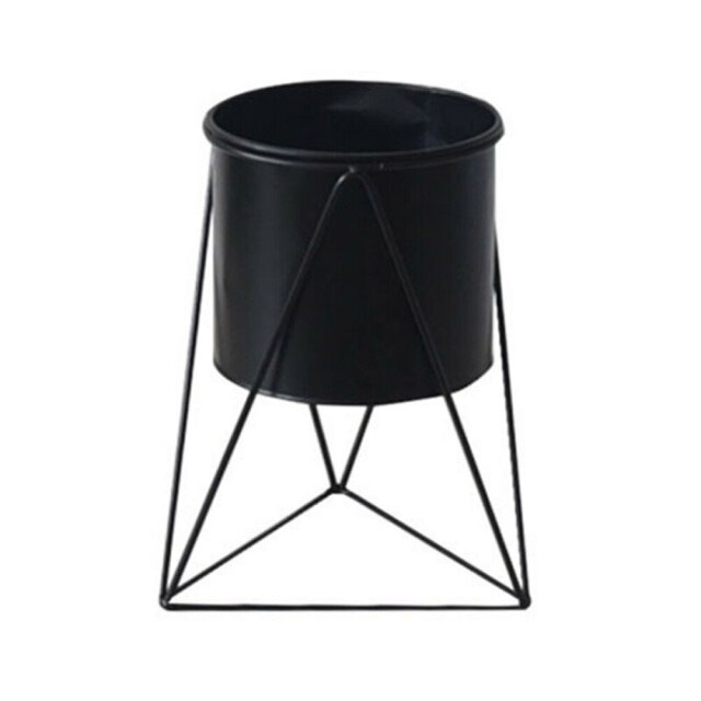 Home Plant Pot Bedroom Metal Garden Decor Flower Shelf Planter Display: Black L