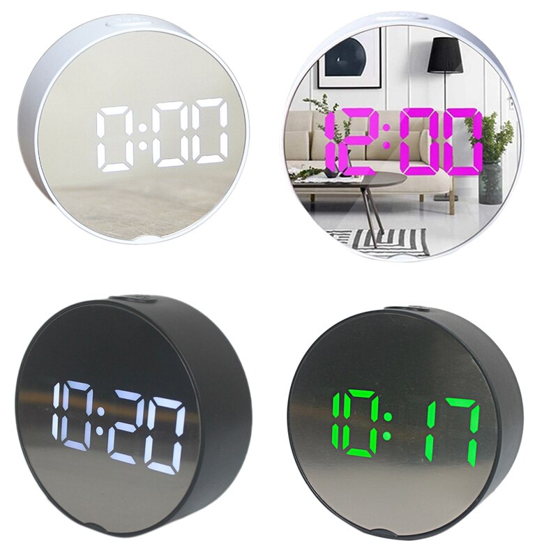 LED Digital Alarm Clock USB Electric Desk Bedside Clocks with Snooze Date Temperature 12/24Hour for Bedroom Office