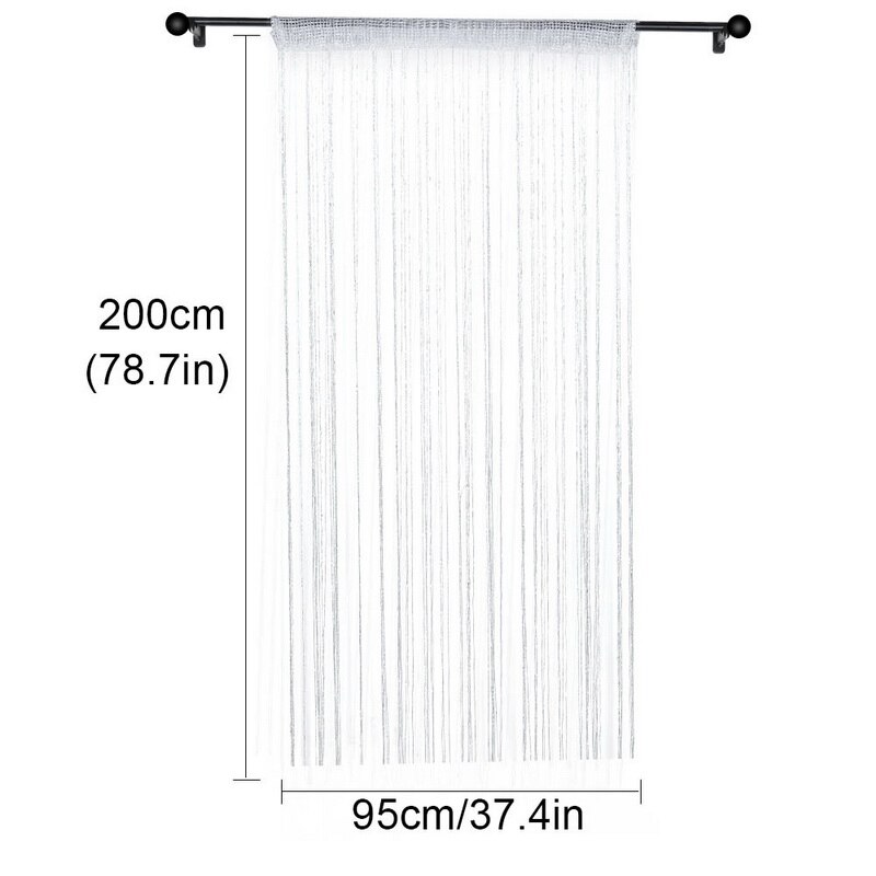 Kleurrijke String Chain Gordijn Shiny Kwastje Lijn Gordijnen Venster Deur Divider Drape Woonkamer Decor Volant Woondecoratie: B-white