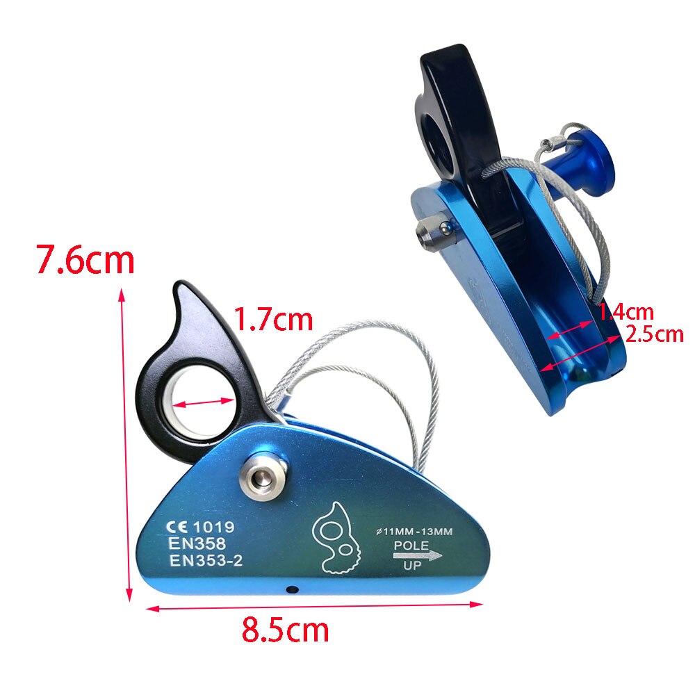 11-13mm Rope Clamp Grab Self-braking Stop Climbing Carabiner Rope Clamp Grab Rescue Rappel Climb Accessories Climbing Descender