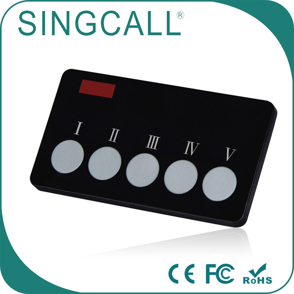 SINGCALL Wireless Calling System for Restaurant Office Bar Bank Service， Five-Button Pager APE350