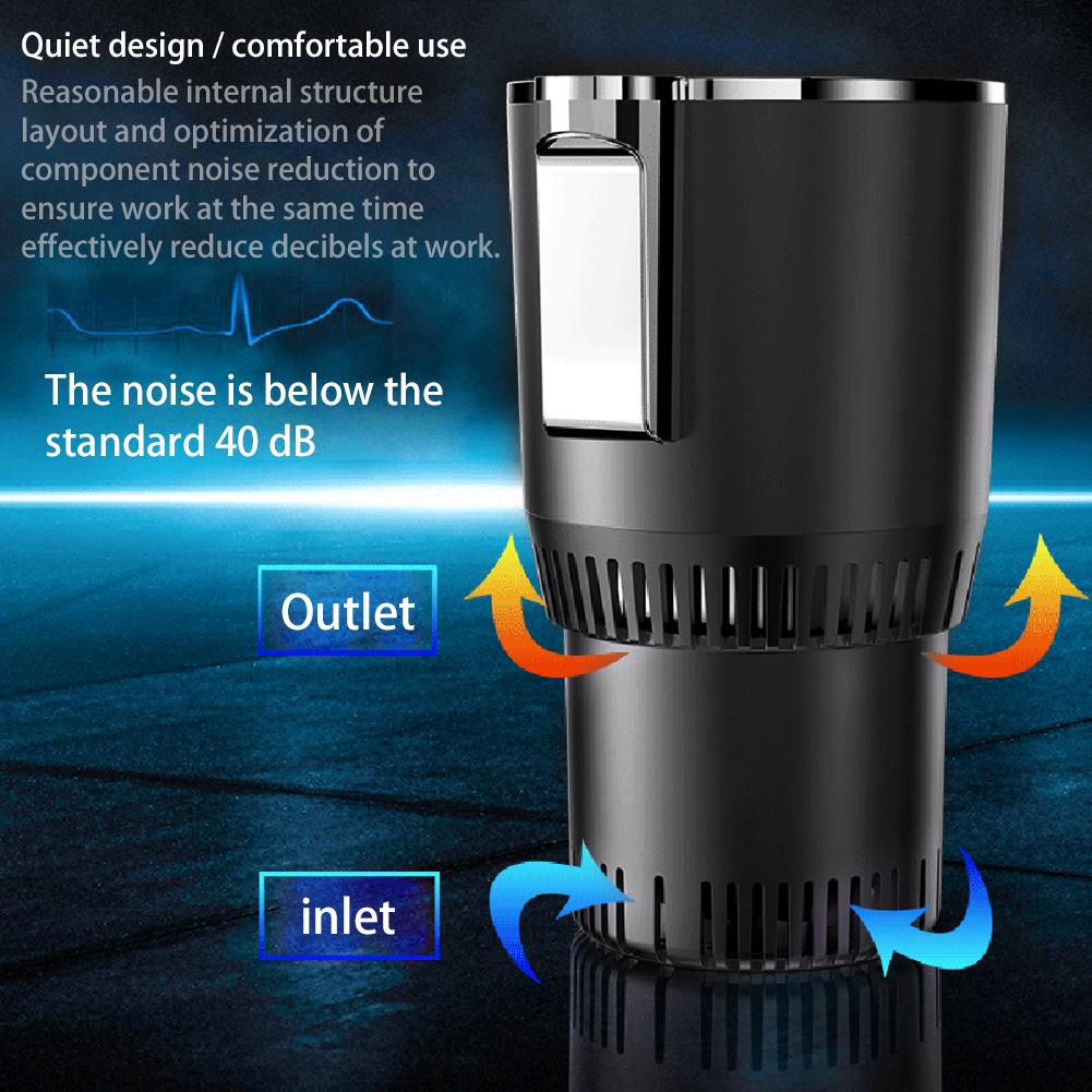 12V Intelligent Car Cooling Cup 2-in-1 Car Office Cup Warmer Cooler Smart Digital Display Car Cup Mug Holder Cooling Drinks Can