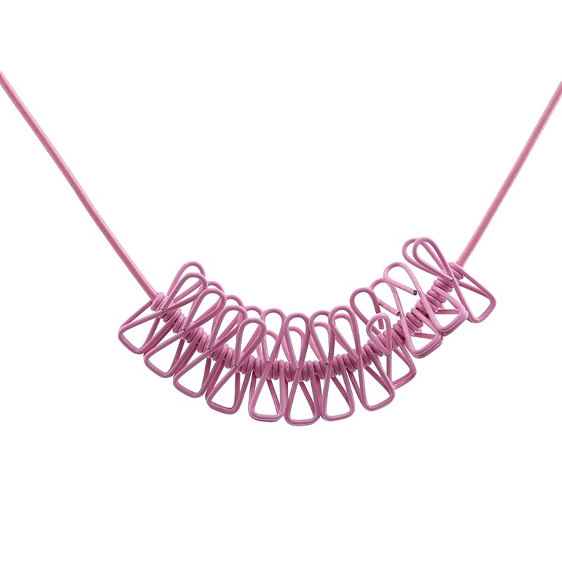 12 klips/sett reisebærbare stativer klesklype tørketau hengende kleskroker turisme: Rosa