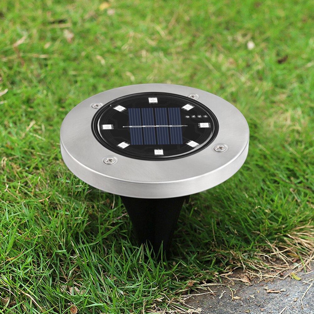 8 LED Solar Ground Light Pathway Landscape Decorative Underground Floor Lamps Garden Decking Yard Lawn Lamps