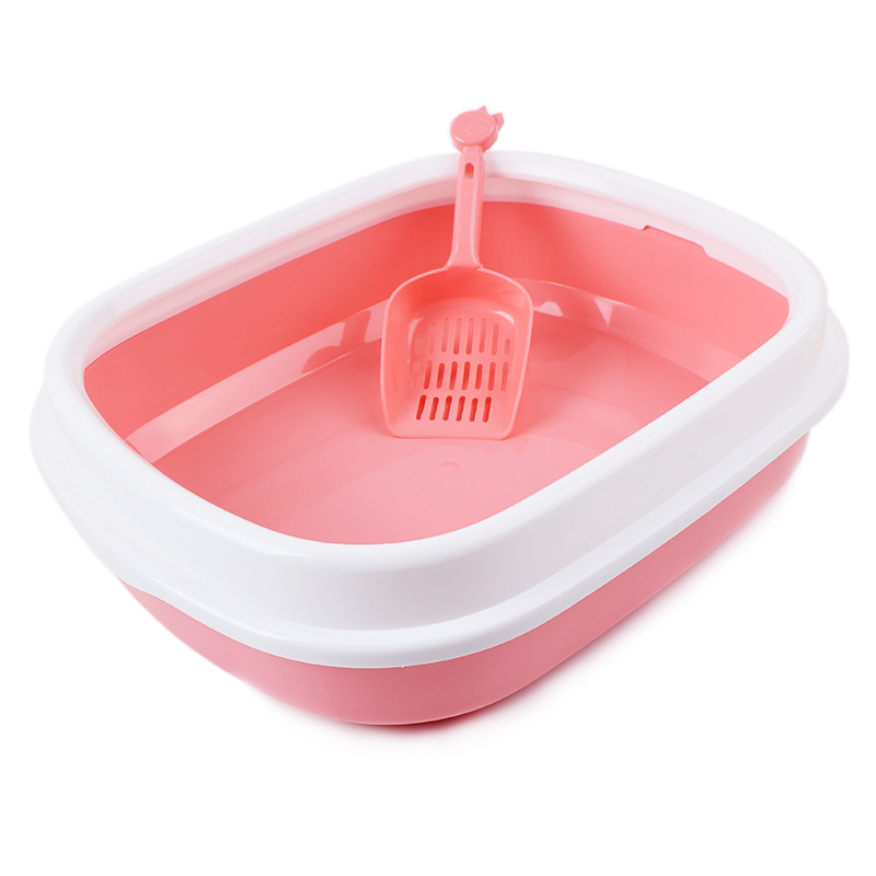 Cat Litter Box Toilet For Sandbox Cat Litter Box Cat Sand Basin Semi - Enclosed Anti - Splash Oval Anti Splash Plastic Tray
