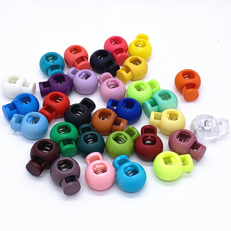 Cierre de cable de resorte de bola redonda de plástico, Clip de tope de cordón ajustable de Color sólido para ropa deportiva, accesorios de ropa DIY, 10 piezas