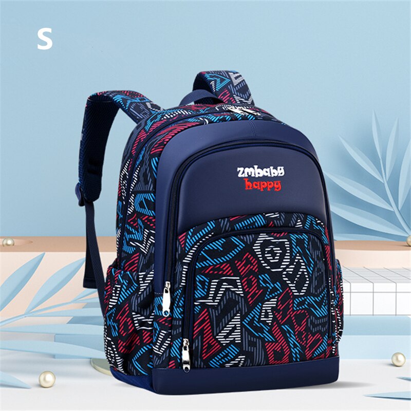 Mochila escolar para niños, bonita mochila escolar para estudiantes, mochila impermeable impresa, bolsas de escuela primaria para adolescentes, bolsa escolar para niños y niñas: S blue 1