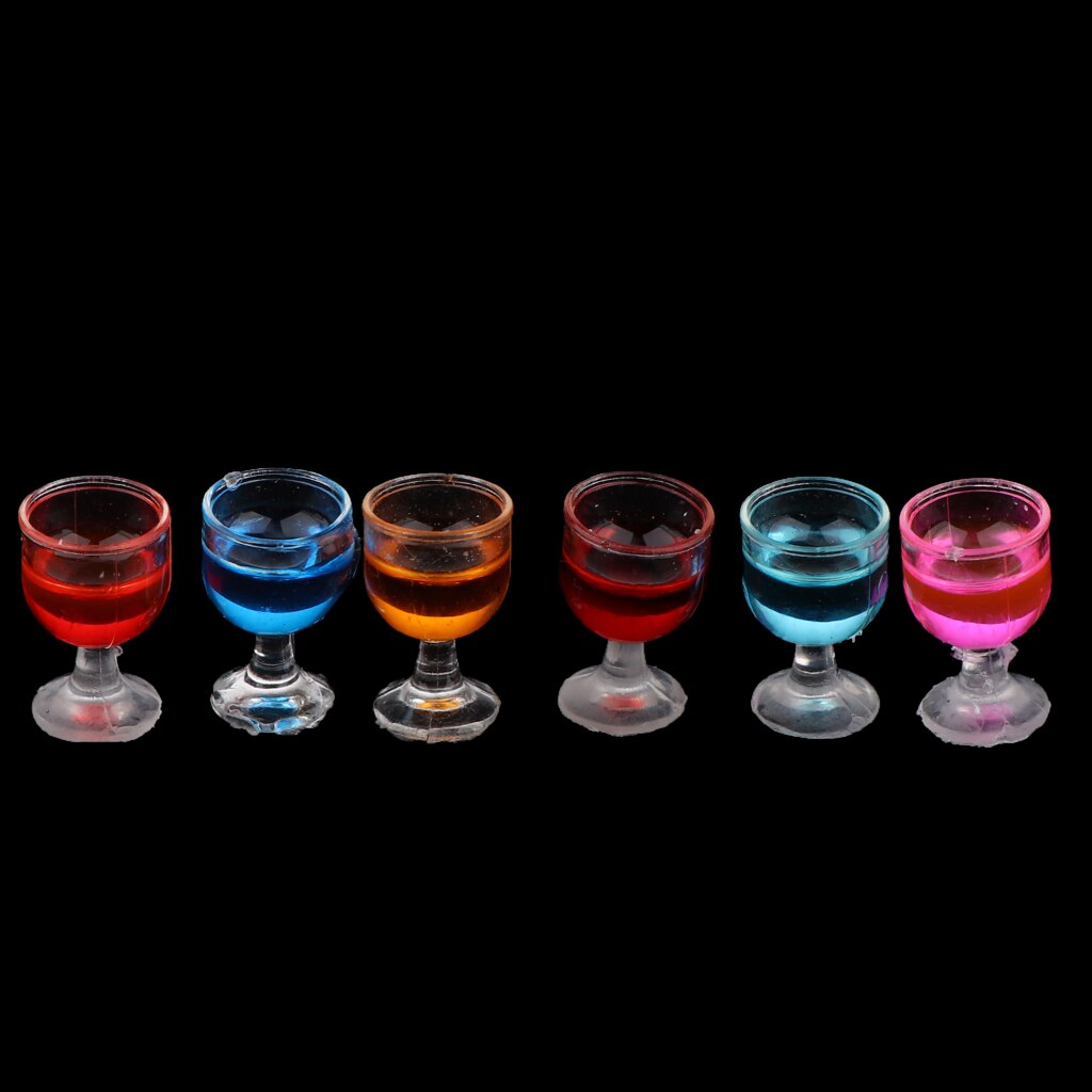 6 Pieces Miniatuur Cocktail Bril Party Keuken Drankjes Bar Items Voor 1/12