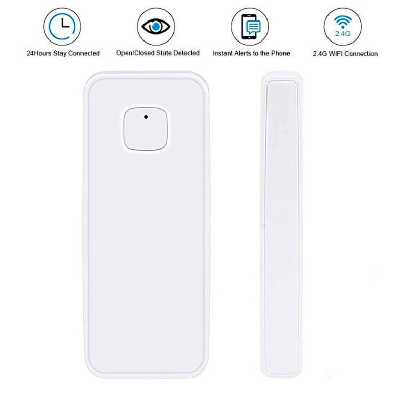 Sensor de puerta/ventana inteligente inalámbrico blanco Compatible con Alexa y Google asistente No requiere Hub