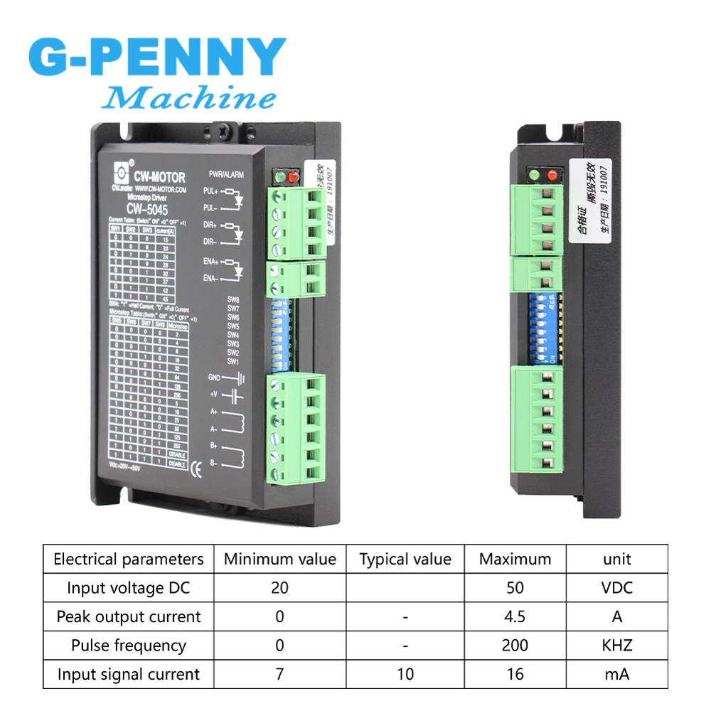 ! Nema 23 stepper motor driver CW5045 0-4.5A 24-50vDC for Nema 17 / Nema 23 2 phase stepper motor drive