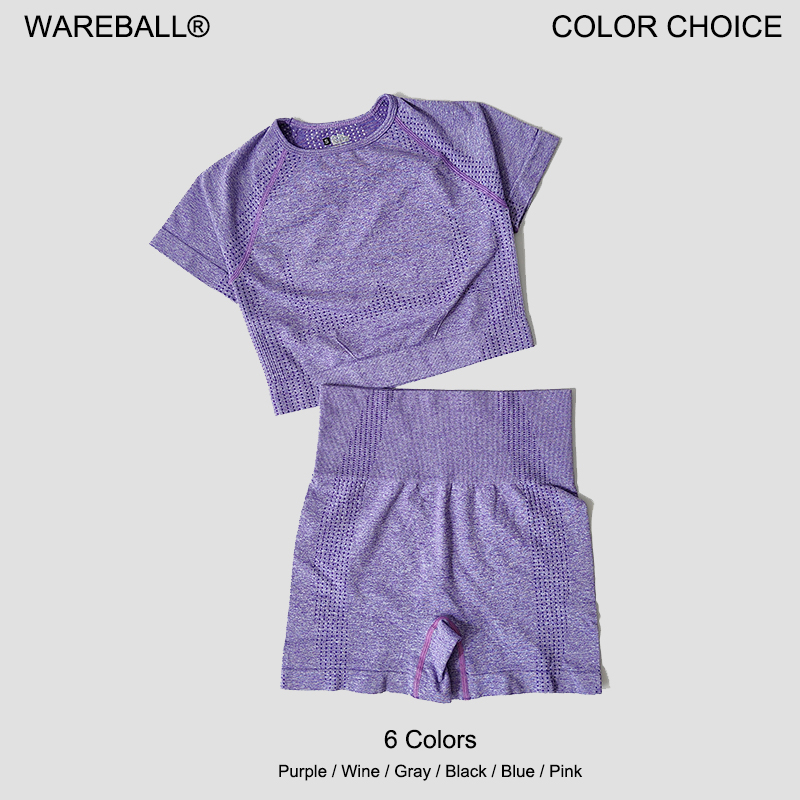 Conjunto de Yoga sin costuras para mujer, Top corto, camisa de manga corta, pantalones cortos de Fitness, ropa de entrenamiento para mujer, ropa de gimnasio, conjunto deportivo de Yoga